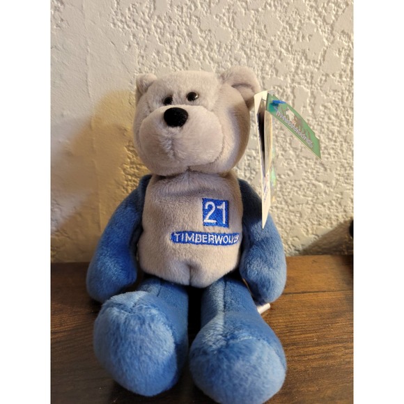 1999 Mattel Minnesota Timberwolves Kevin Garnett 21 Collectible Bear NBA License - Picture 1 of 9